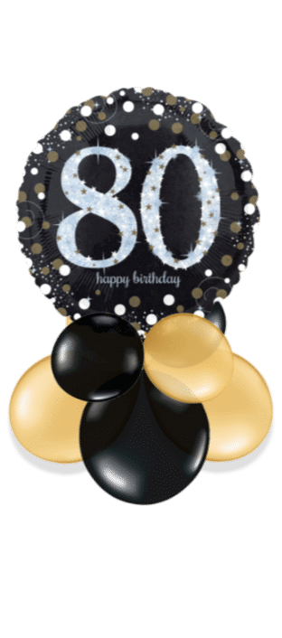 Glimmer Confetti 80th Birthday Balloon