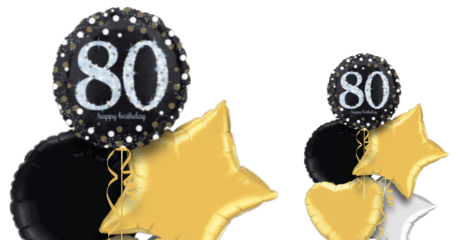 Glimmer Confetti 80th Birthday Balloon