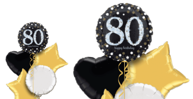 Glimmer Confetti 80th Birthday Balloon