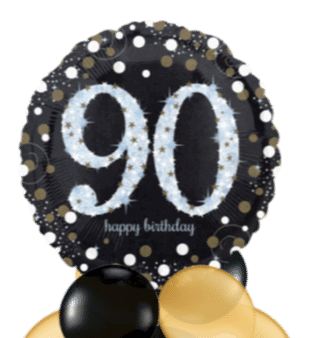 Glimmer Confetti 90th Birthday Balloon