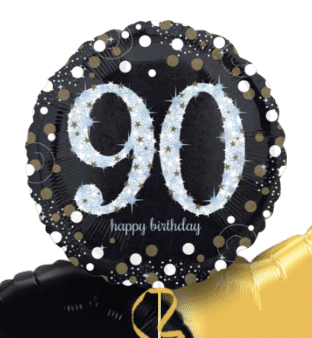 Glimmer Confetti 90th Birthday Balloon