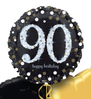 Glimmer Confetti 90th Birthday Balloon