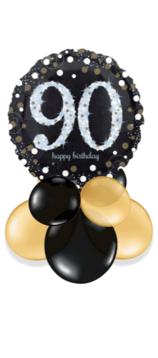 Glimmer Confetti 90th Birthday Balloon