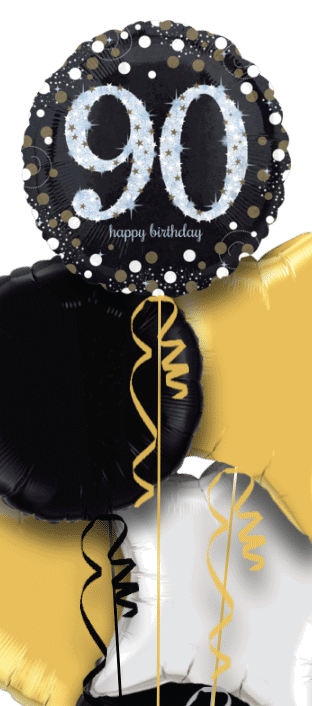 Glimmer Confetti 90th Birthday Balloon