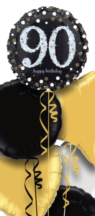 Glimmer Confetti 90th Birthday Balloon