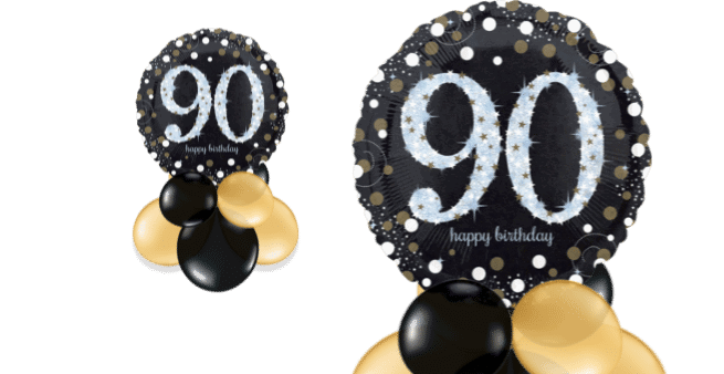 Glimmer Confetti 90th Birthday Balloon