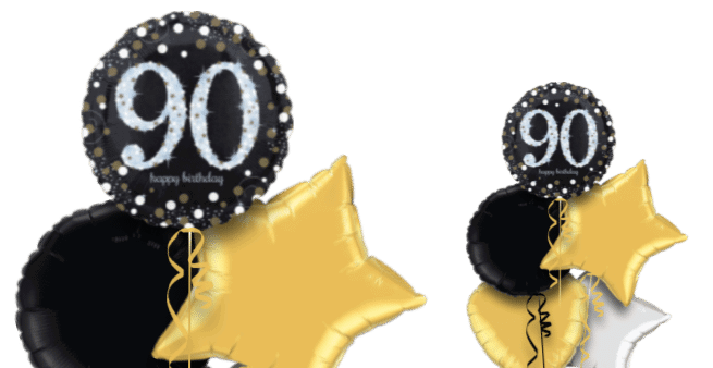 Glimmer Confetti 90th Birthday Balloon