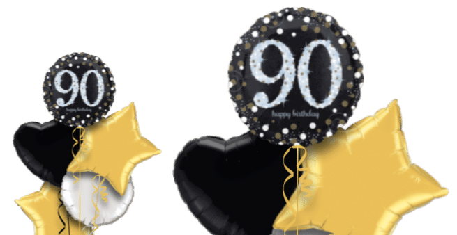 Glimmer Confetti 90th Birthday Balloon
