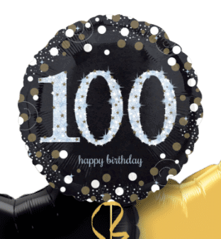 Glimmer Confetti 100th Birthday Balloon