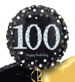 Glimmer Confetti 100th Birthday Balloon