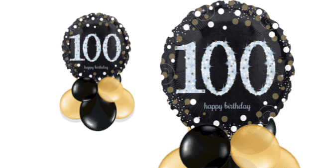 Glimmer Confetti 100th Birthday Balloon