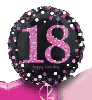 Pink Glimmer Confetti 18th Balloon