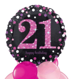 Pink Glimmer Confetti 21st Balloon