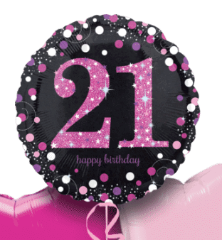 Pink Glimmer Confetti 21st Balloon