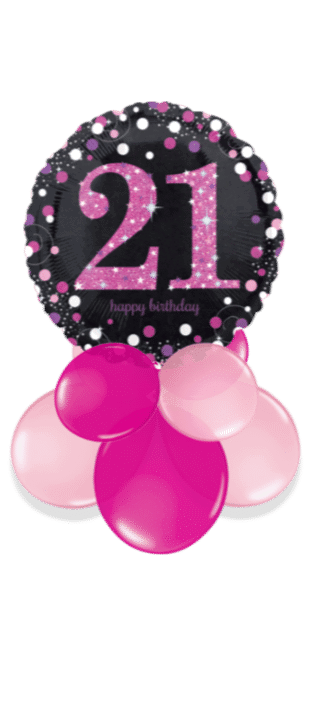 Pink Glimmer Confetti 21st Balloon