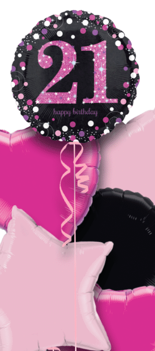 Pink Glimmer Confetti 21st Balloon