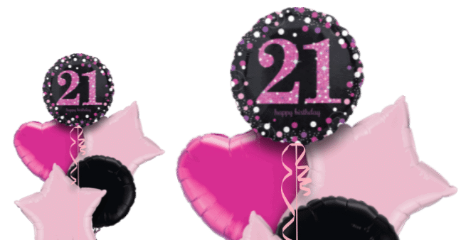 Pink Glimmer Confetti 21st Balloon