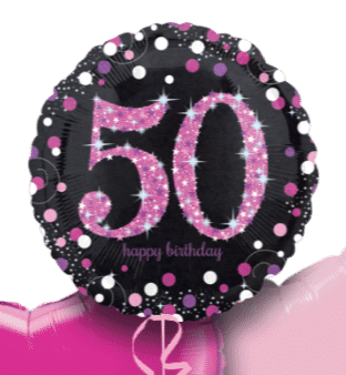 Pink Glimmer Confetti 50th Birthday Balloon