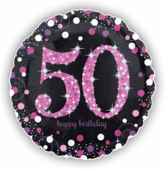 Pink Glimmer Confetti 50th Birthday