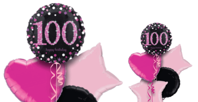 Pink Glimmer Confetti 100th Birthday Balloon