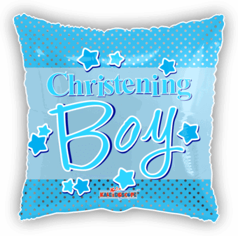 Christening Boy Blue Stars Square