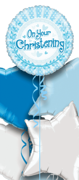 On Your Christening Baby Blue Dots Balloon