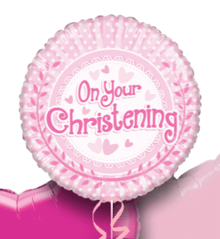 On Your Christening Pink Dots Balloon