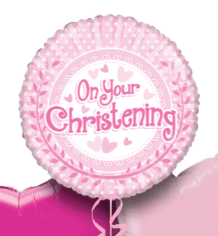 On Your Christening Pink Dots Balloon