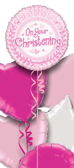 On Your Christening Pink Dots Balloon