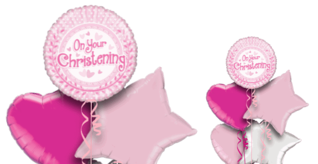 On Your Christening Pink Dots Balloon