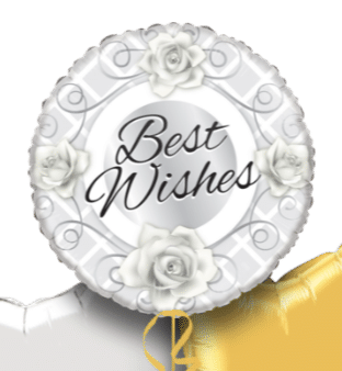 Silver Roses Best Wishes Balloon