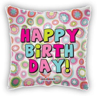 Happy Birthday Retro Pink Flowers