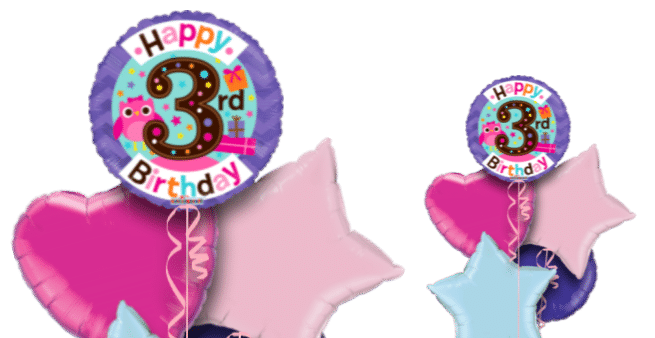 3rd Birthday Girl Balloon