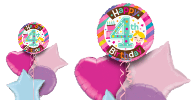 4th Birthday Girl Balloon