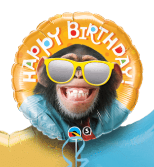 Chimp Smiling Birthday Balloon
