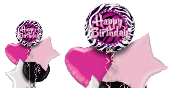 Happy Birthday Zebra Print Balloon