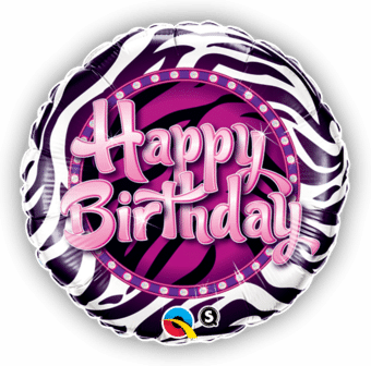 Happy Birthday Zebra Print