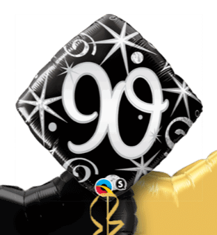 90th Black and Silver Diamond Balloon