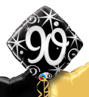 90th Black and Silver Diamond Balloon