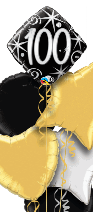 100th Black and Silver Diamond Balloon