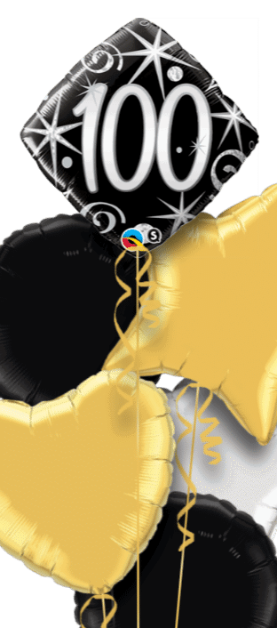 100th Black and Silver Diamond Balloon