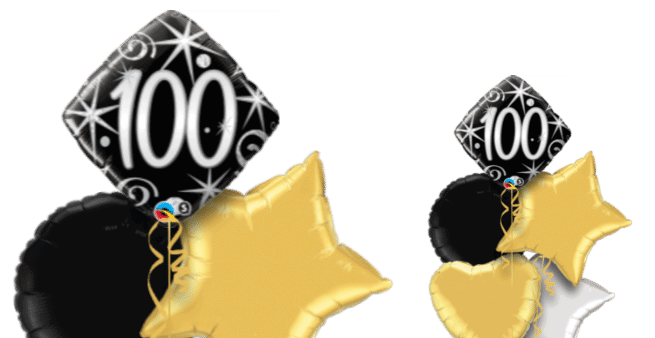 100th Black and Silver Diamond Balloon