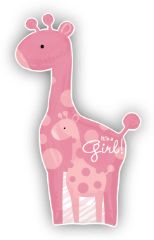 Mum and Baby Pink Giraffe