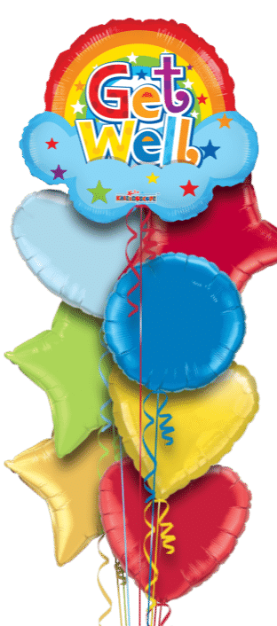 Get Well Soon Rainbow Shape Balloon