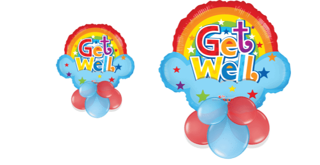 Get Well Soon Rainbow Shape Balloon