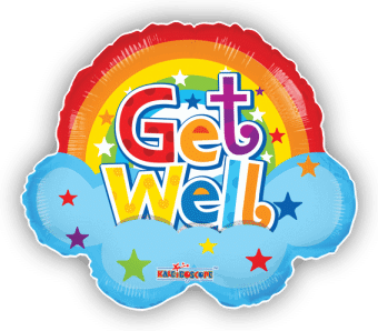 Get Well Soon Rainbow Shape Balloon