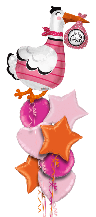 Baby Girl Stork Shape Balloon