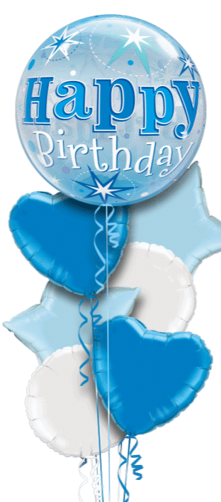 Blue Birthday Bubble Balloon