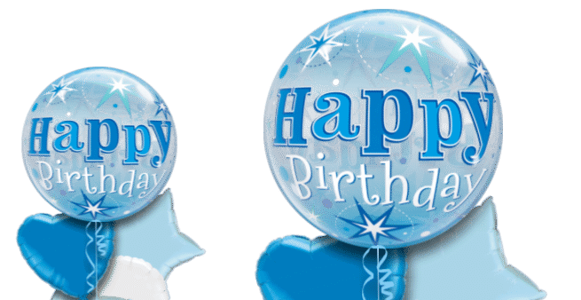 Blue Birthday Bubble Balloon