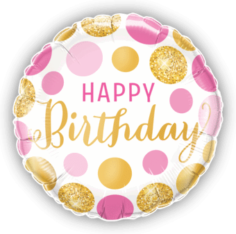 Birthday Pink and Gold Dots